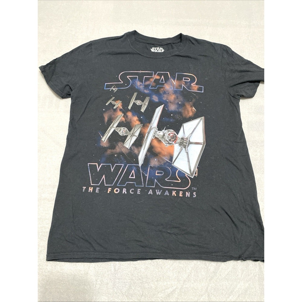 Star Wars Shirt Men's Medium The Force Awakens Black Graphic Movie Tee